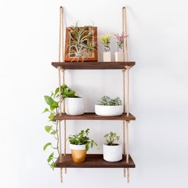 Hanah Home Estantería de pared Aa041 v2, madera de abeto, nogal